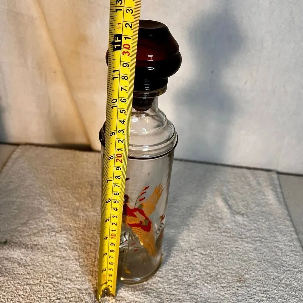 Vintage Old Fitzgerald Prime Wildlife Decanter Featuring A Pheasant Design